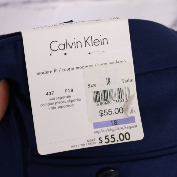 NWT Calvin Klein wool blend navy dress pants - Picture 6 of 9